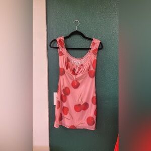 Urban Outfitters sz small Cherry Print Pink Nightgown